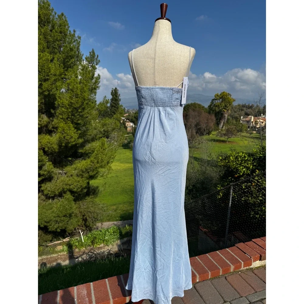 Princess Polly Slip Dress Baby Blue Spaghetti Strap Maxi Satin Lace Trim
Size 6 - Picture 7 of 9